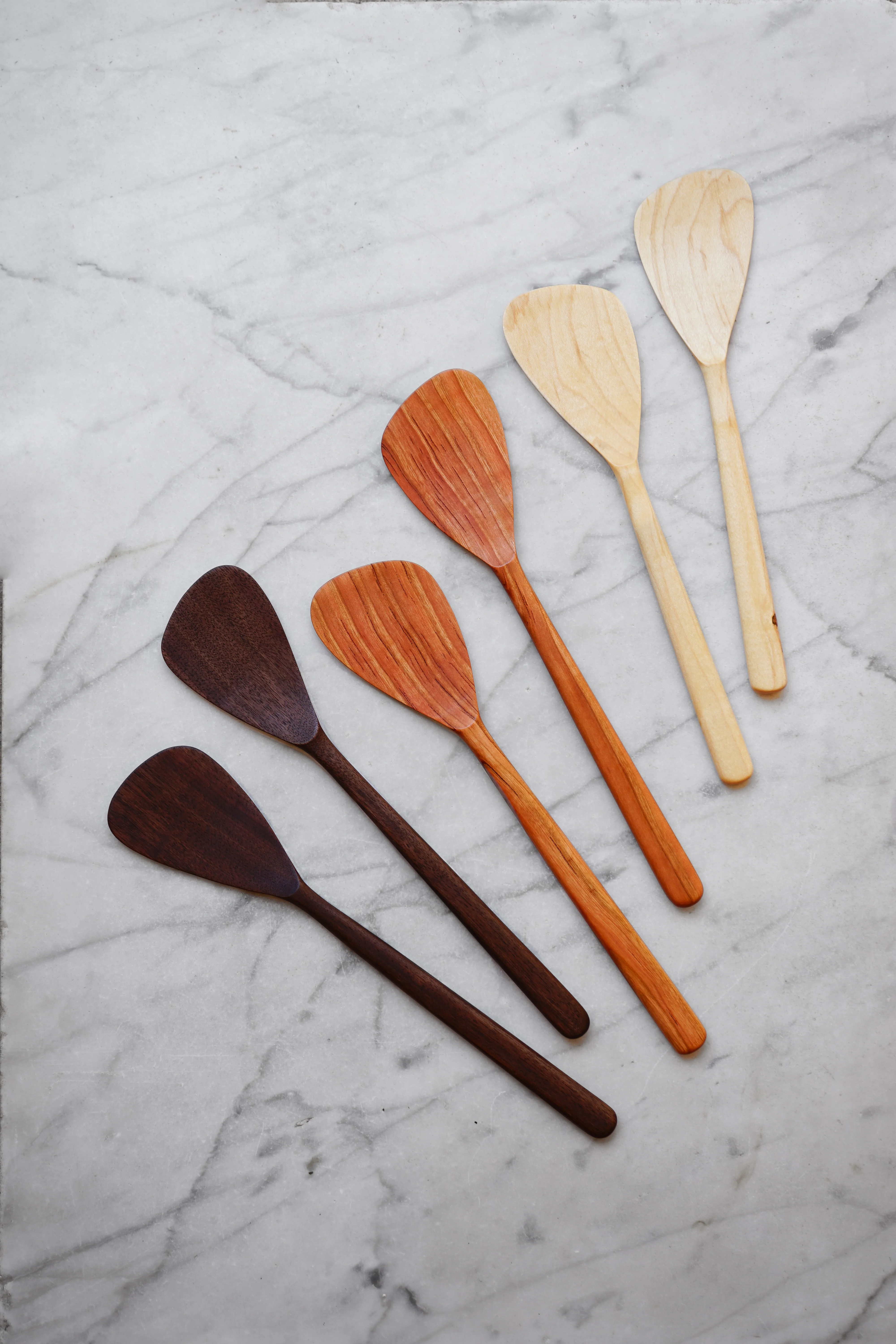 Flat Line - Modern Salad Set - Walnut, Cherry, and Maple Wood