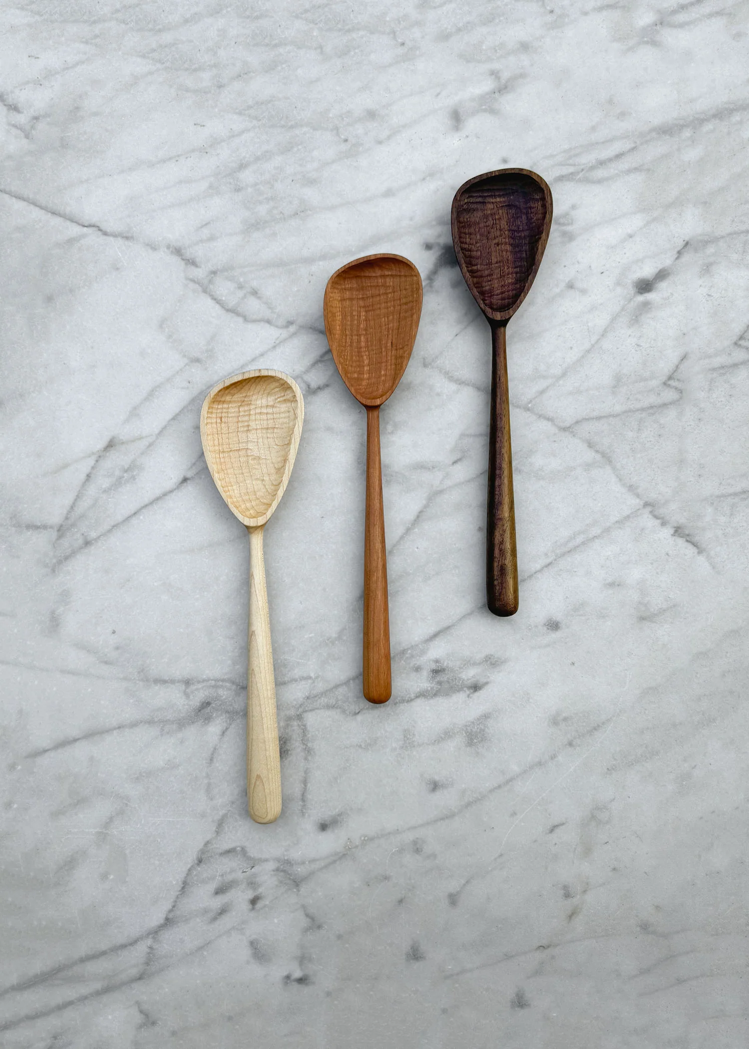 Modern Cooking Spoon - Walnut, Cherry, or Maple Wood