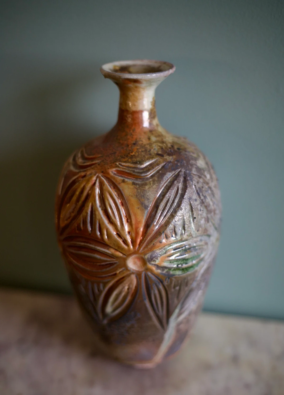 Wood fired bud vase by Stoneware by Susannah Wilson