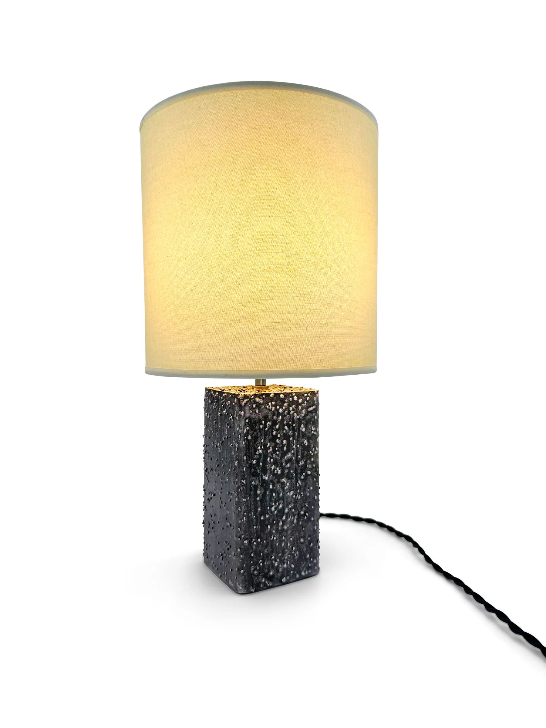 Textured Steel Lamp with Shade by Michael Daniel Metal Design
