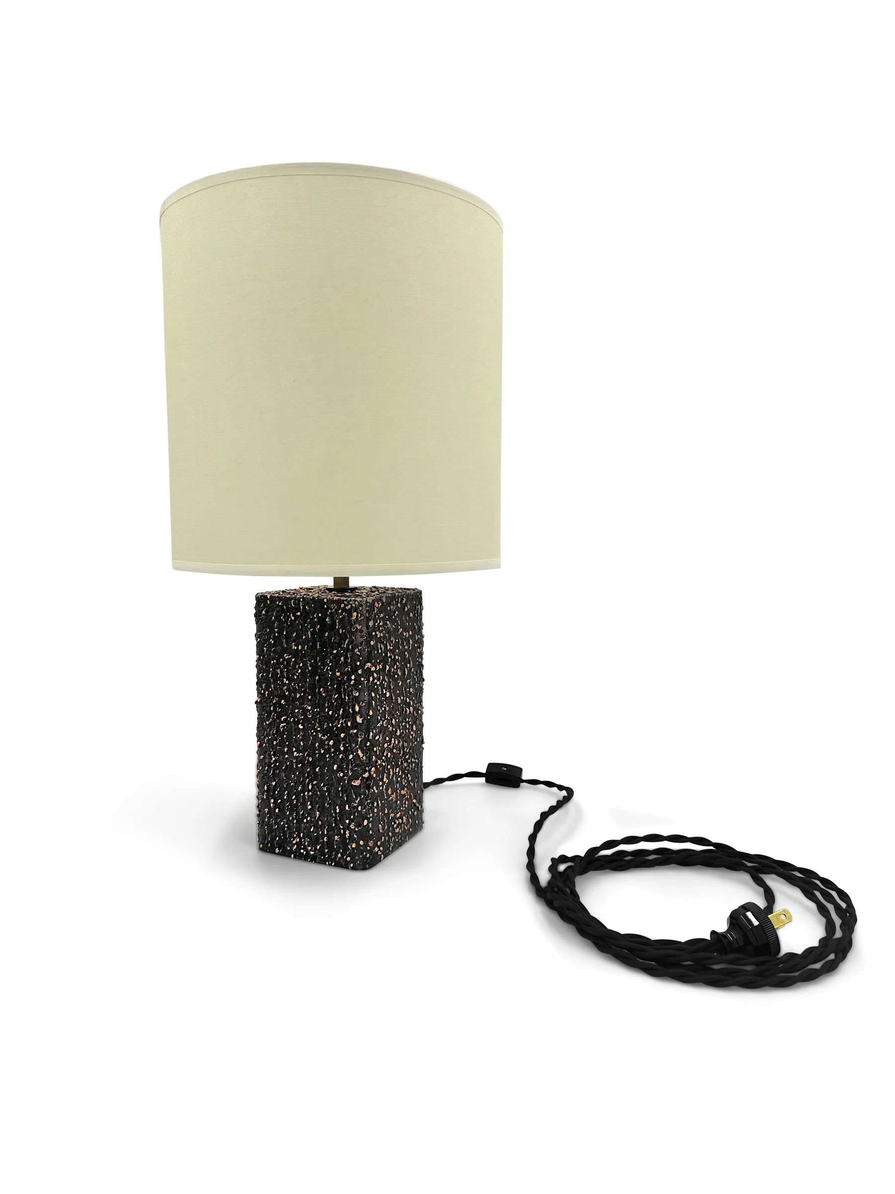 Textured Steel Lamp with Shade 5