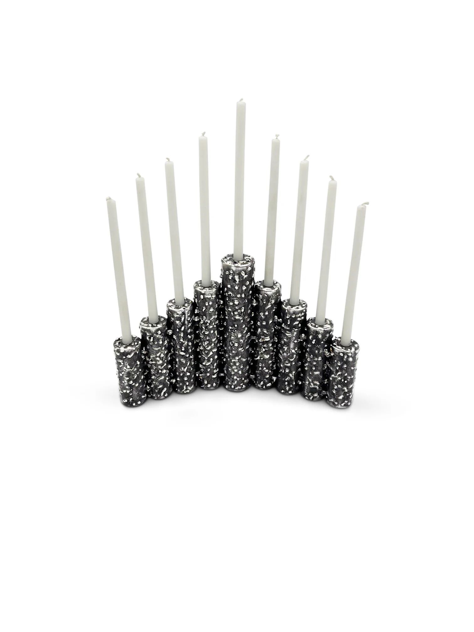 Textured Steel Menorah 3