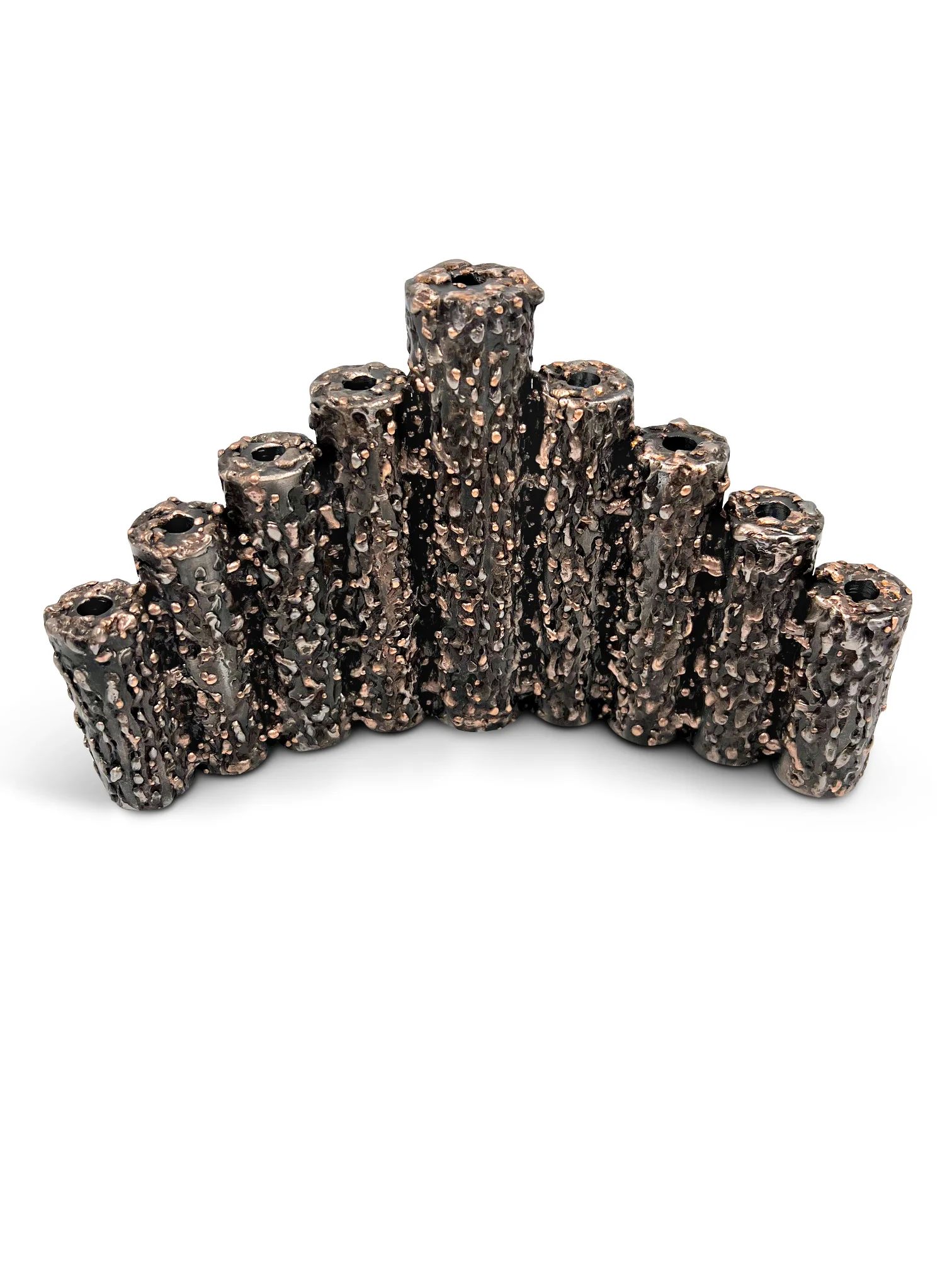 Textured Steel Menorah 2