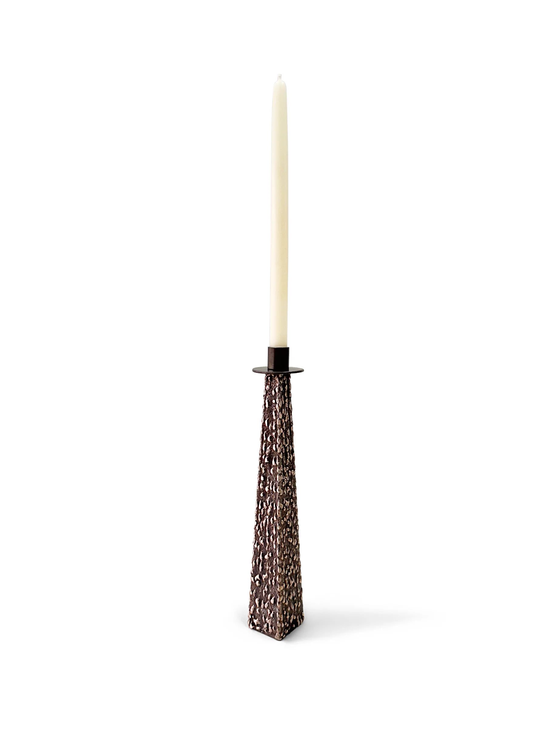 Bronze Textured Taper Candle Holders  2