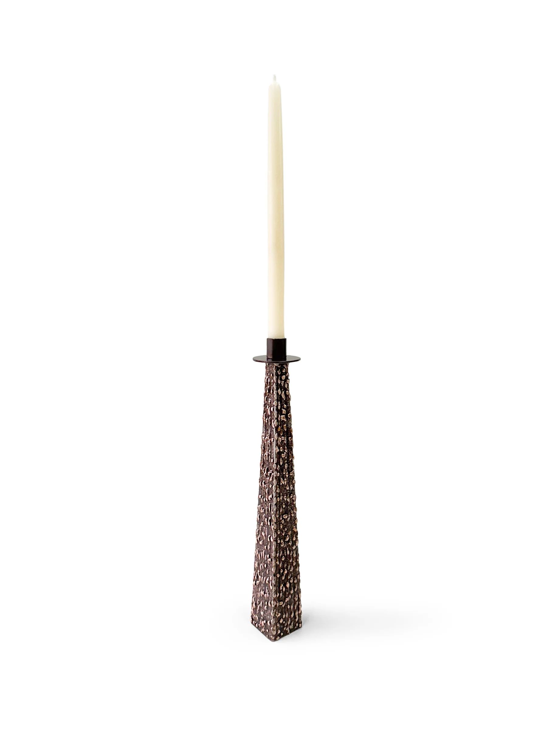 Bronze Textured Taper Candle Holders  3