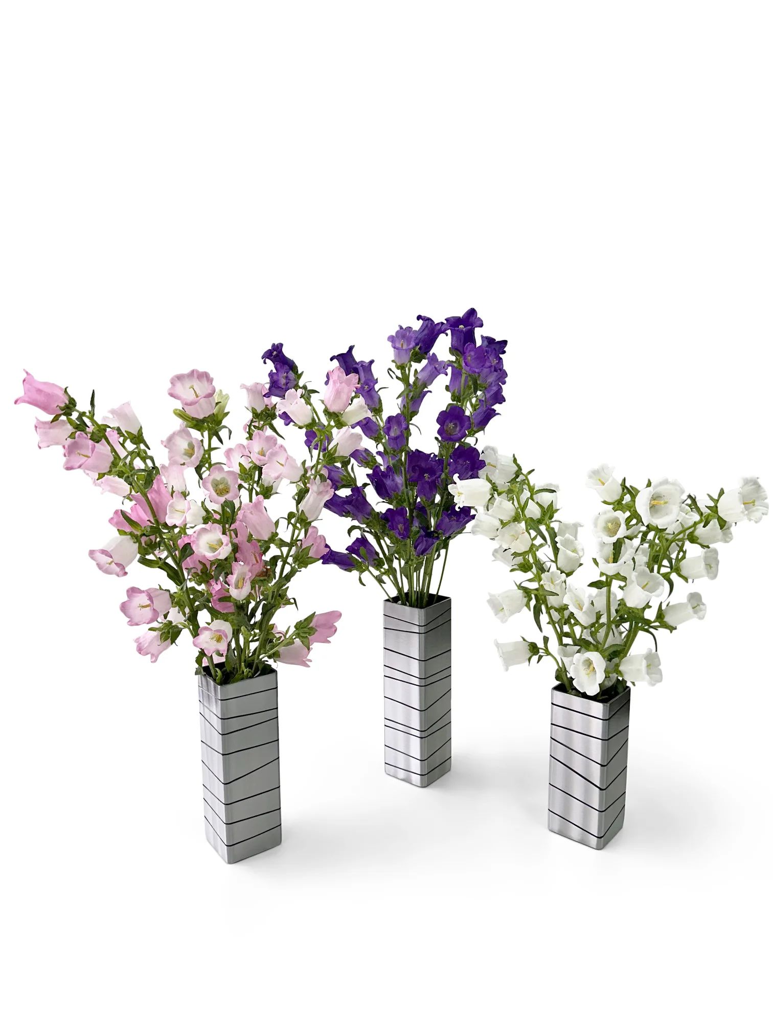Etched Steel Flower Vases by Michael Daniel Metal Design