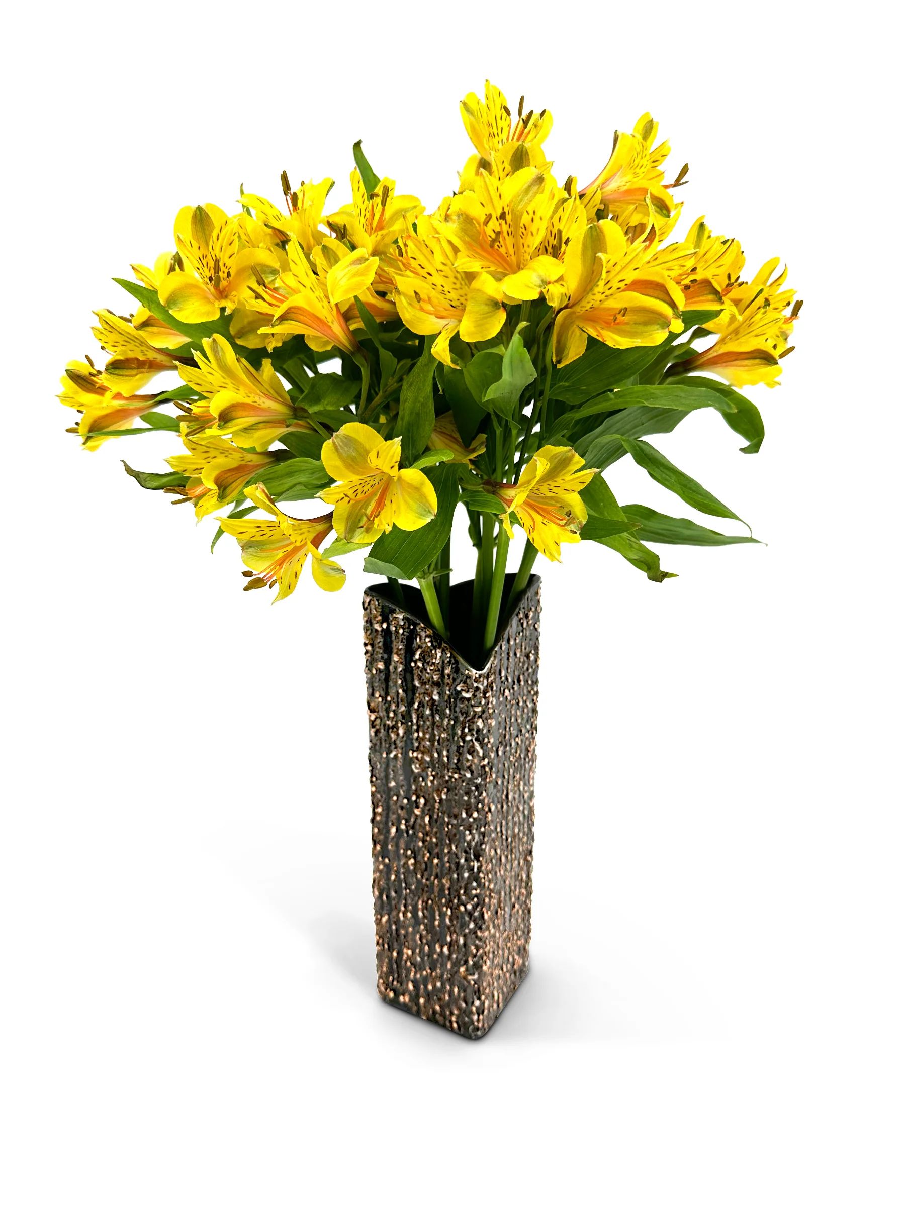 Bronze Textured Steel Flower Vases 3
