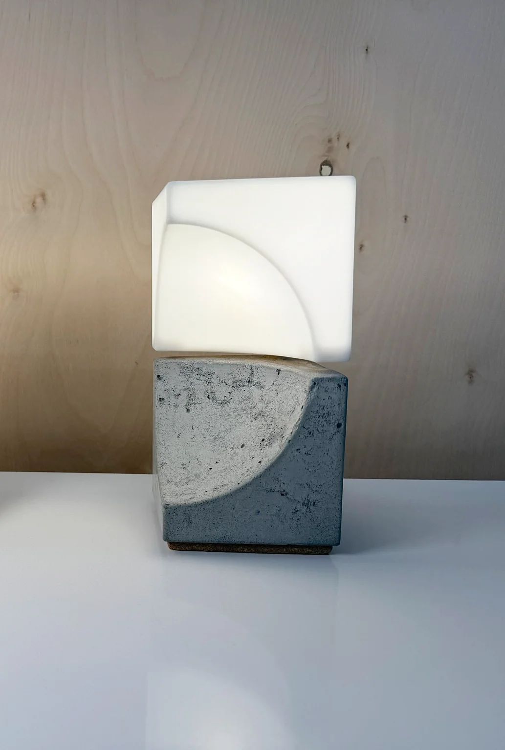 Subtract Bookend in Gray Concrete by Lighten Up Lab