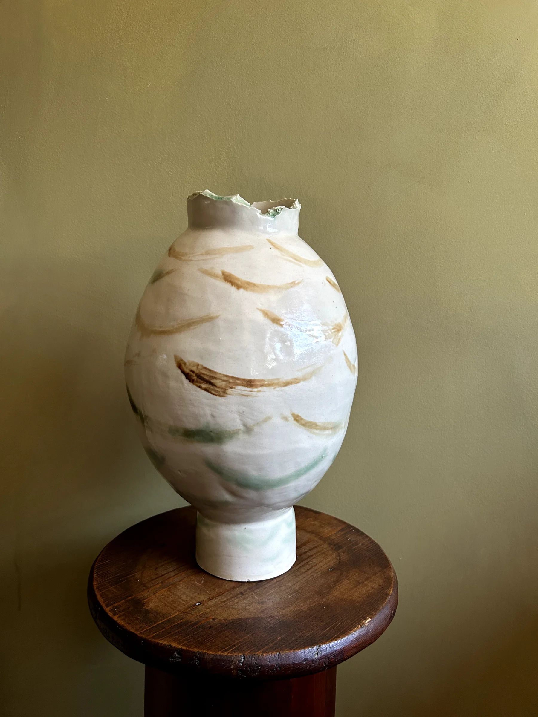 Multi Stroke Moon Jar by Meltz