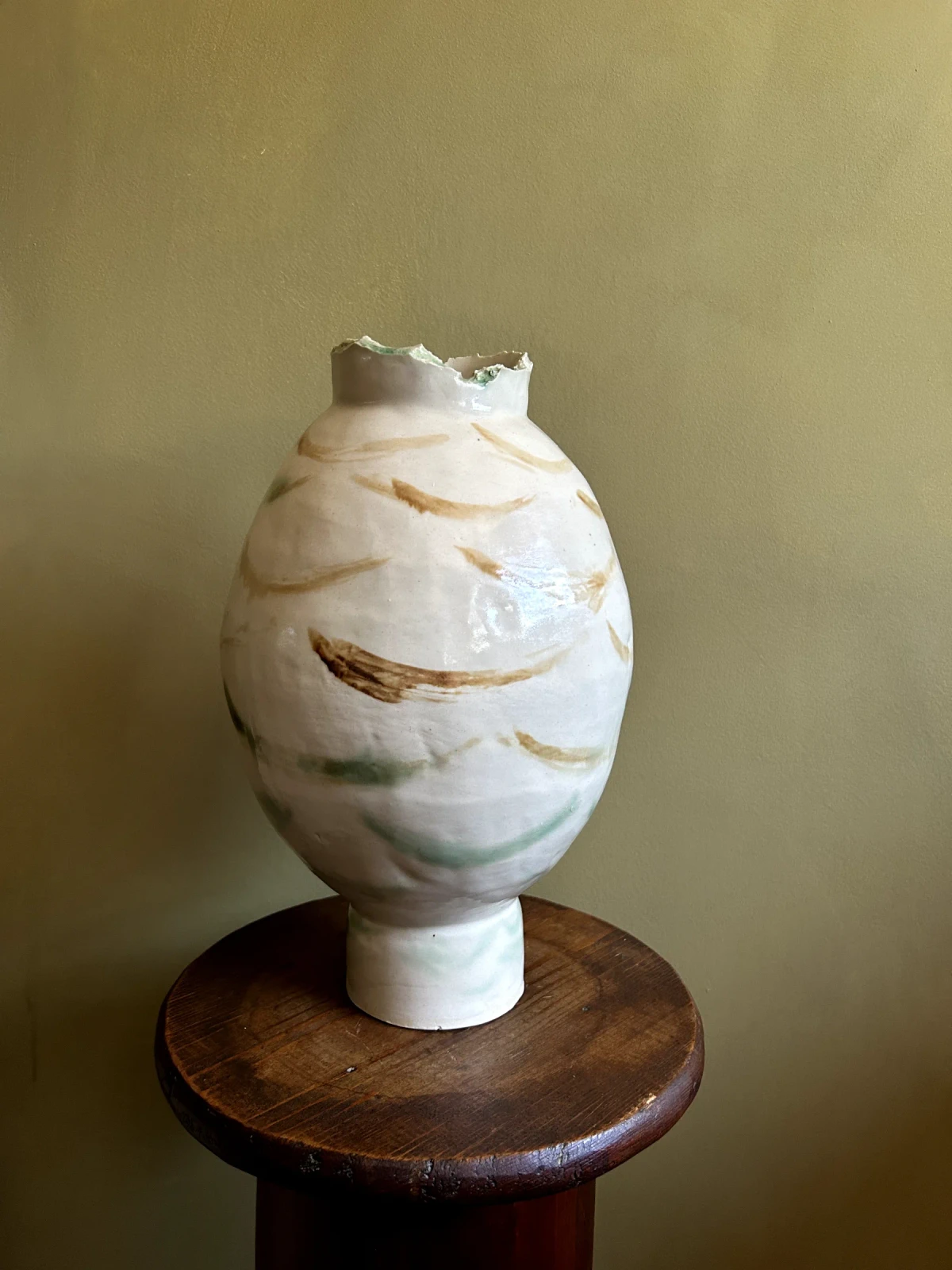 Multi Stroke Moon Jar by Meltz