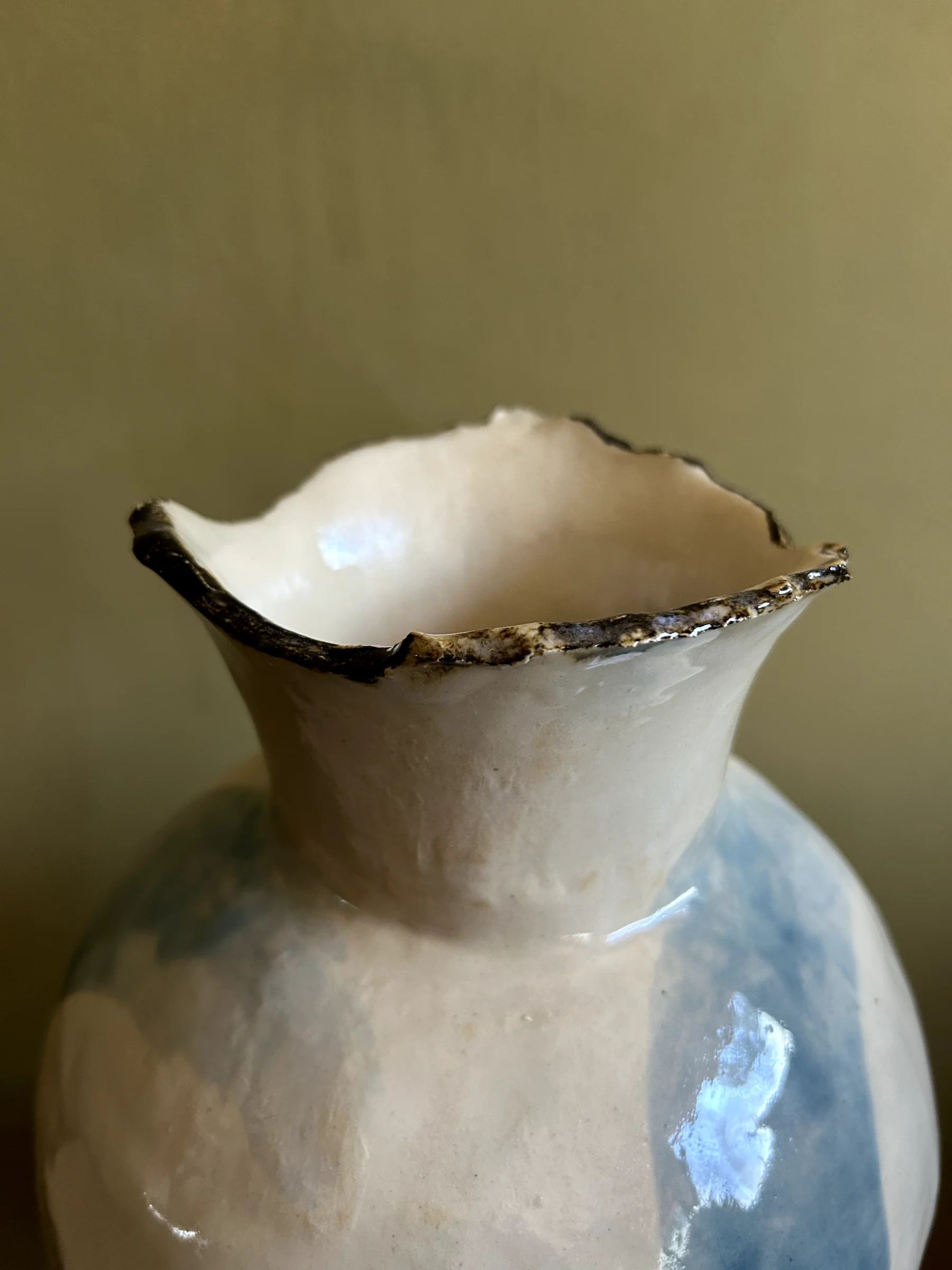 Blue Swoop Moon Jar 2
