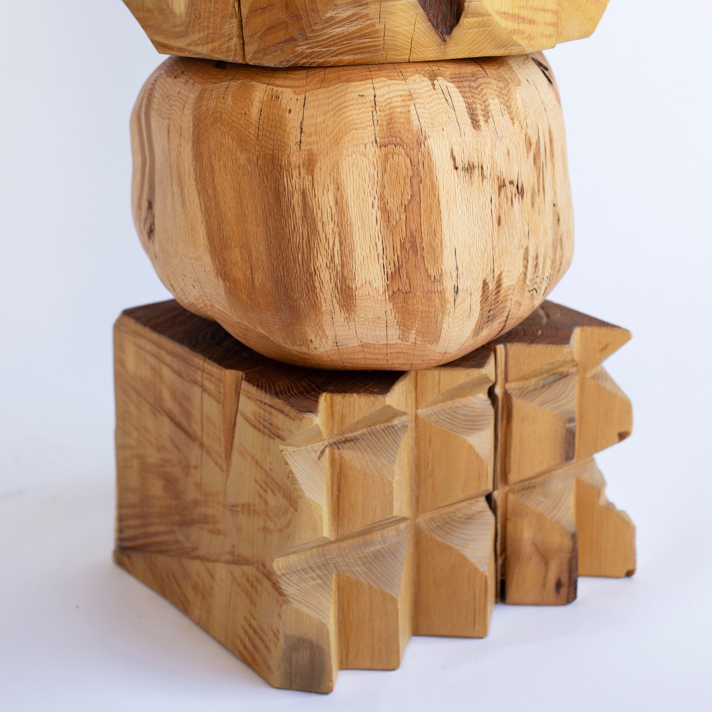 Stacked Oak Round Dining Table 3