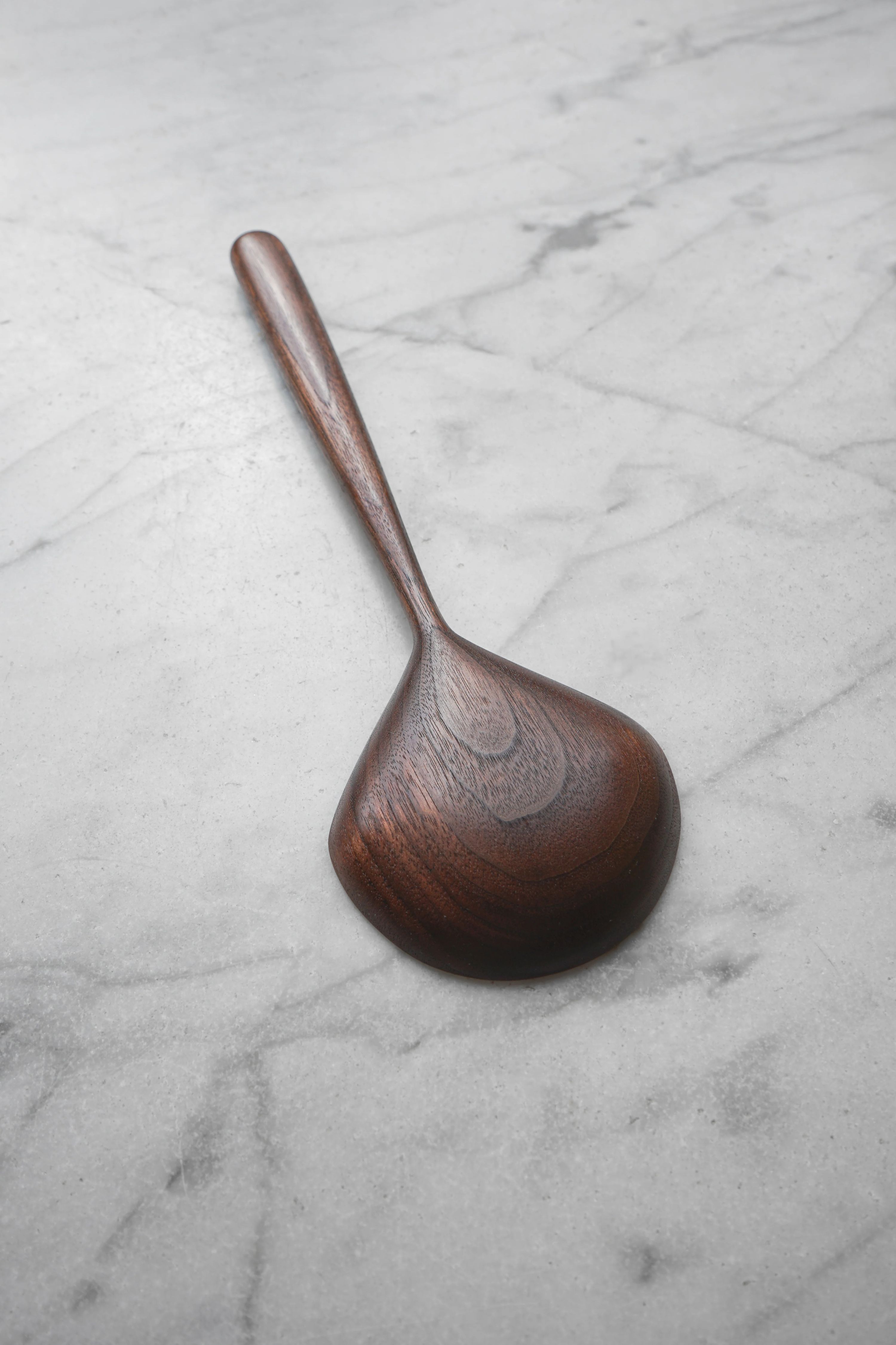 Large Shell Cooking/Serving Spoon - Walnut Wood 4