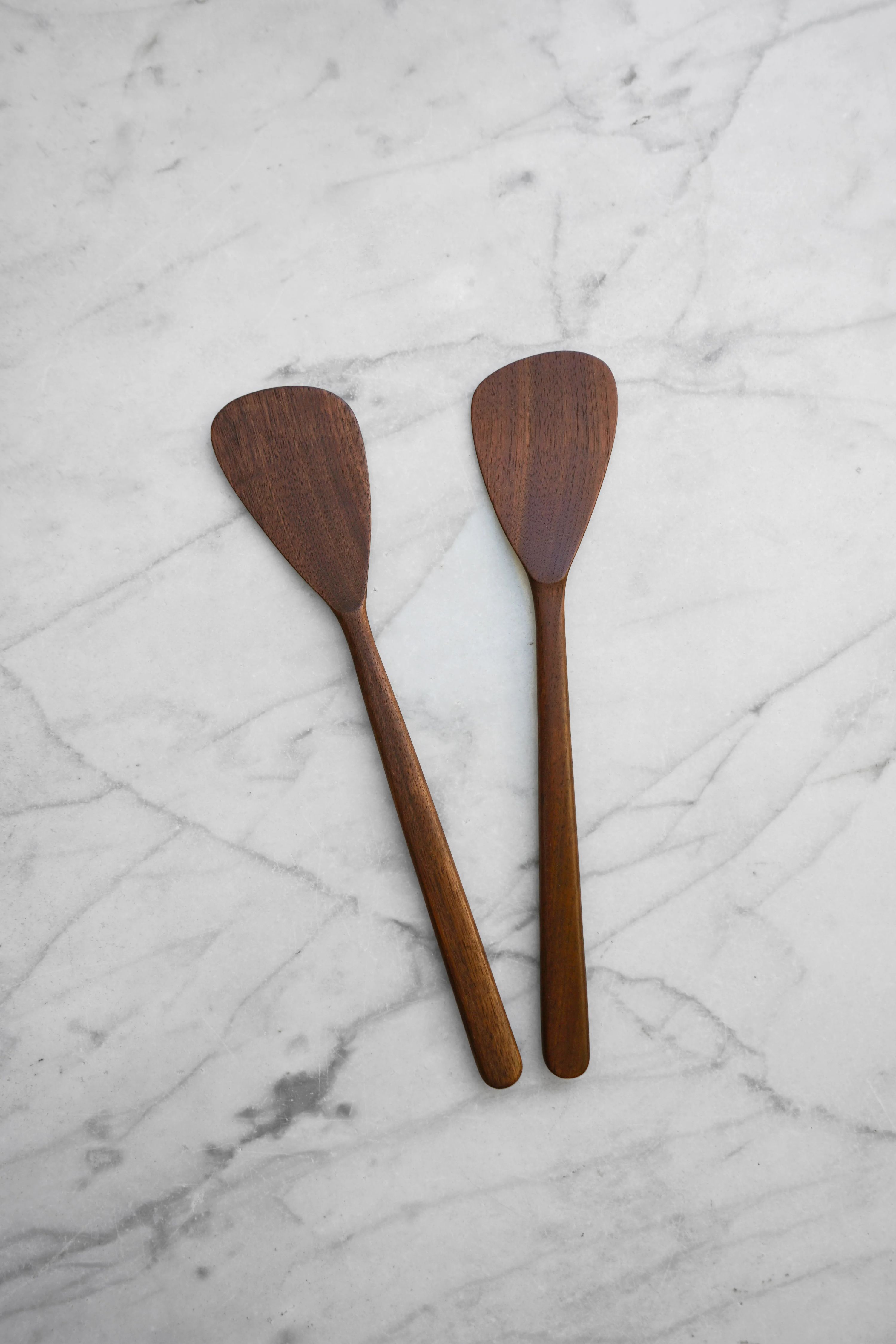 Flat Line - Modern Salad Set - Walnut, Cherry, and Maple Wood 2