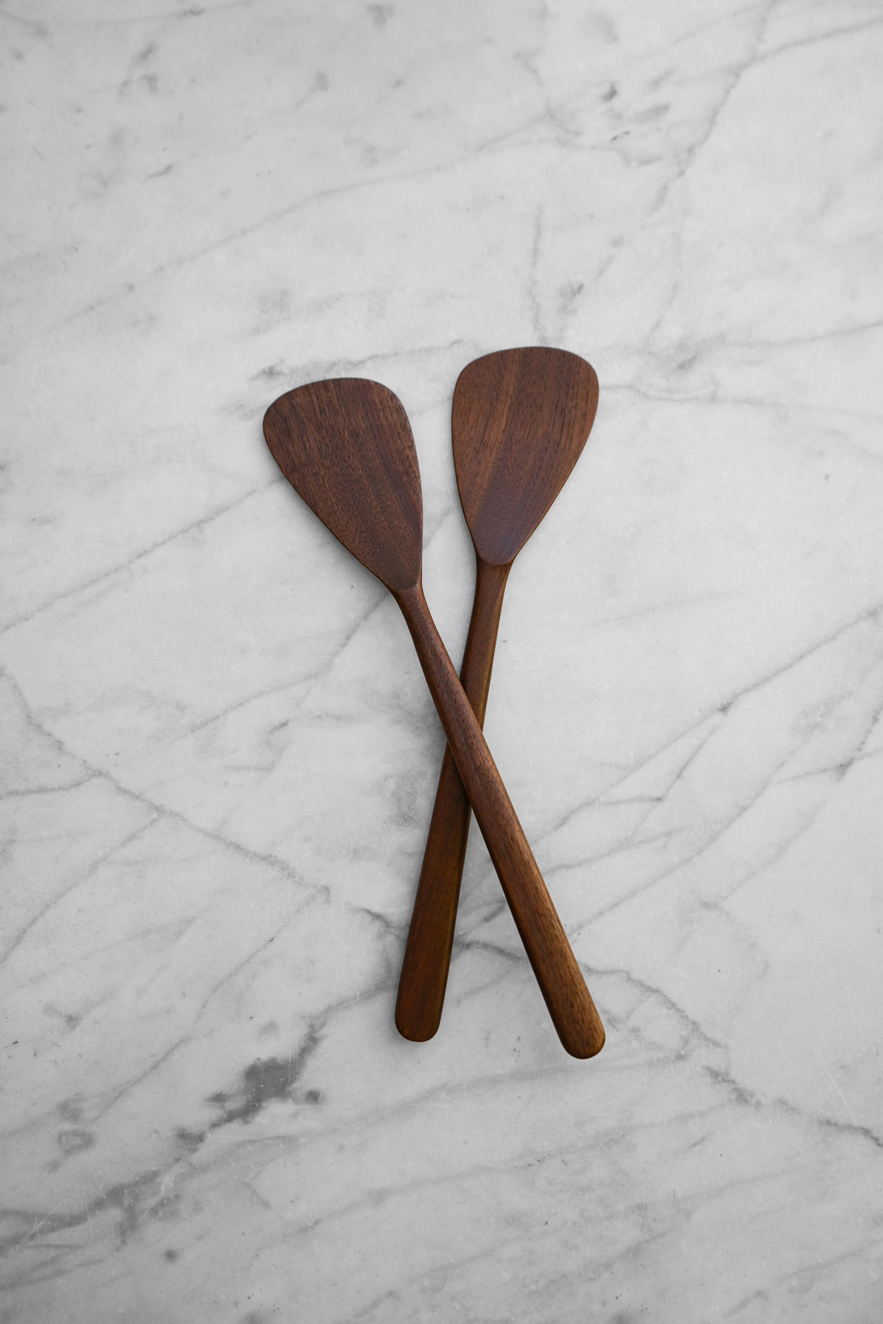 Flat Line - Modern Salad Set - Walnut, Cherry, and Maple Wood 3