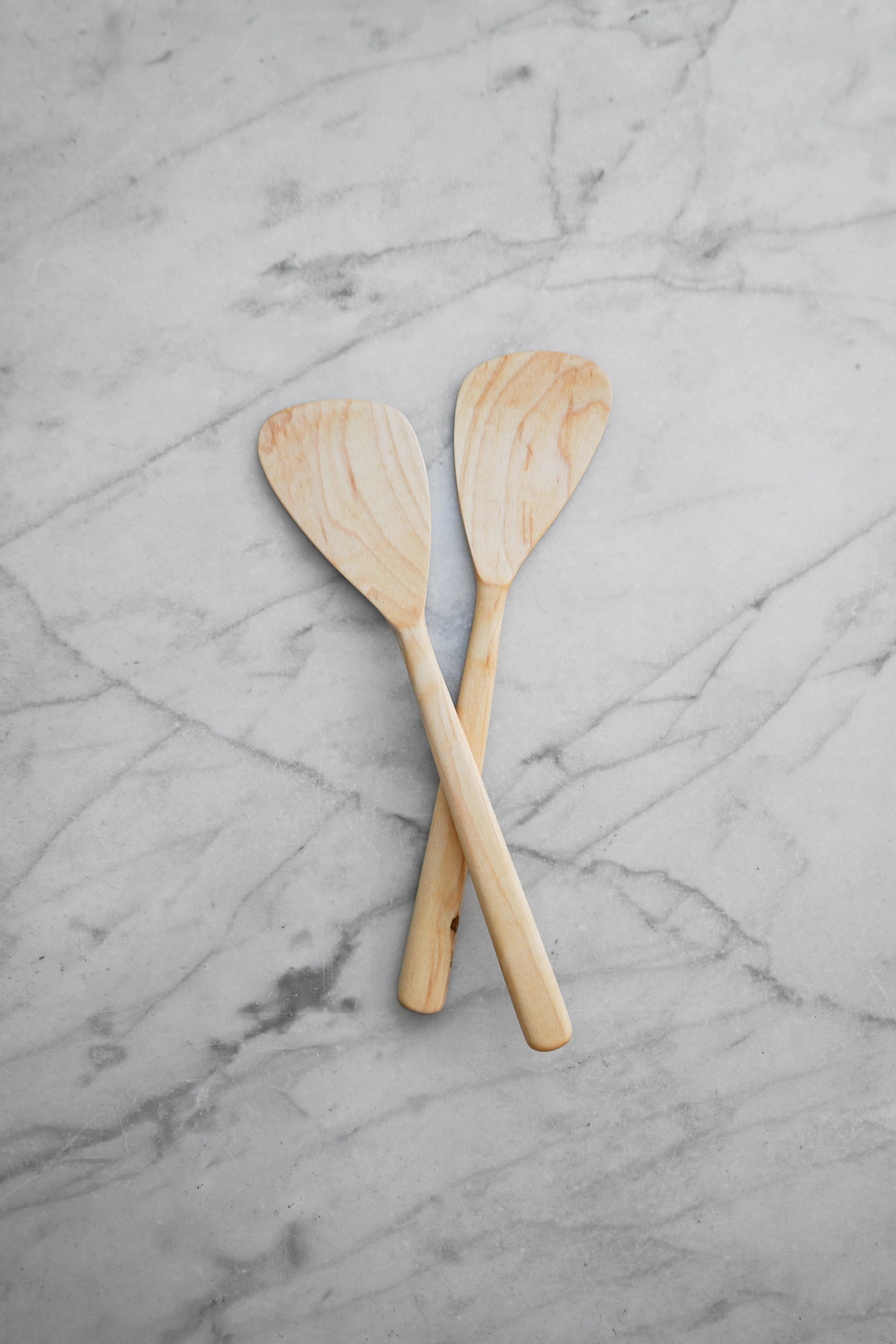 Flat Line - Modern Salad Set - Walnut, Cherry, and Maple Wood 6