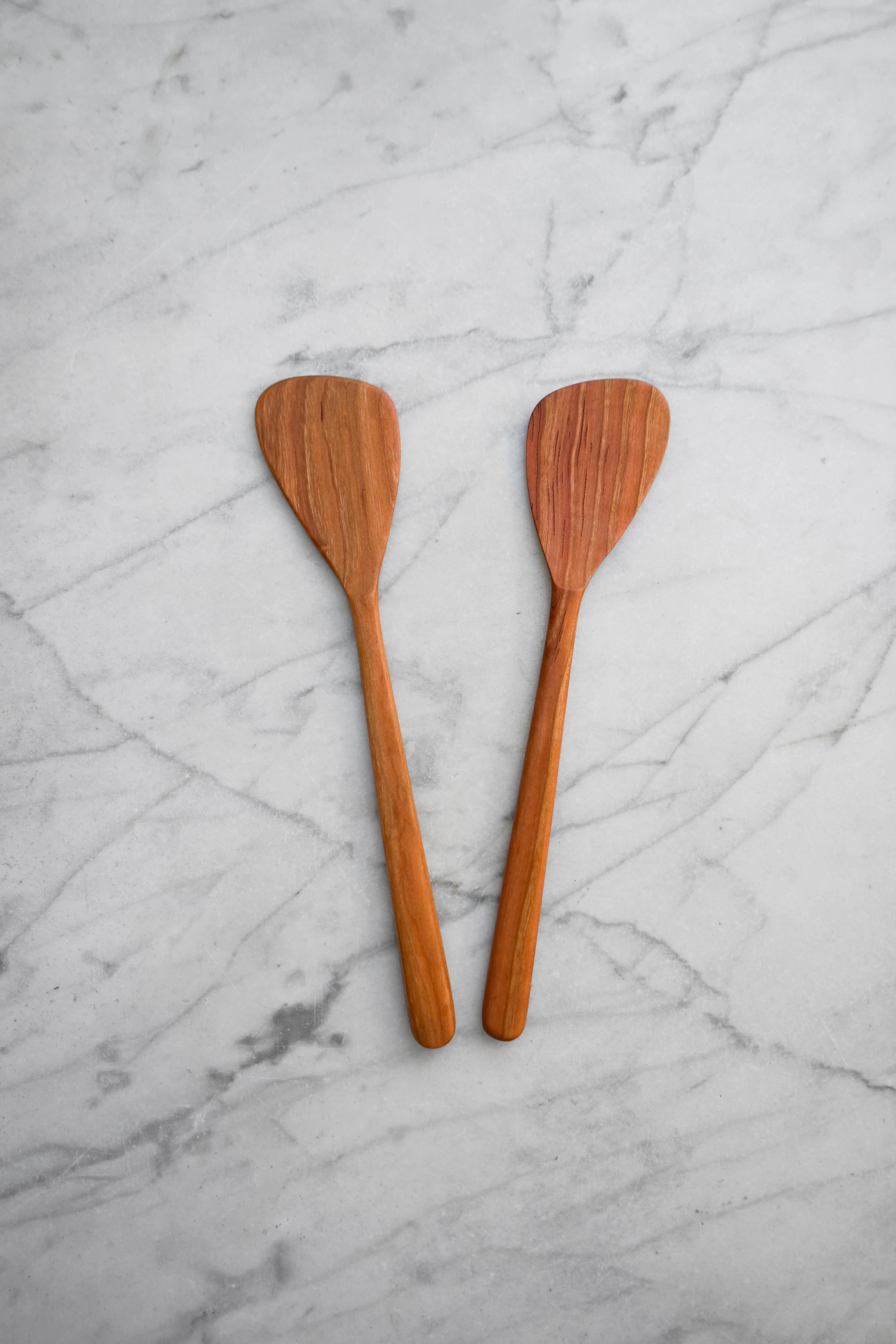 Flat Line - Modern Salad Set - Walnut, Cherry, and Maple Wood 8