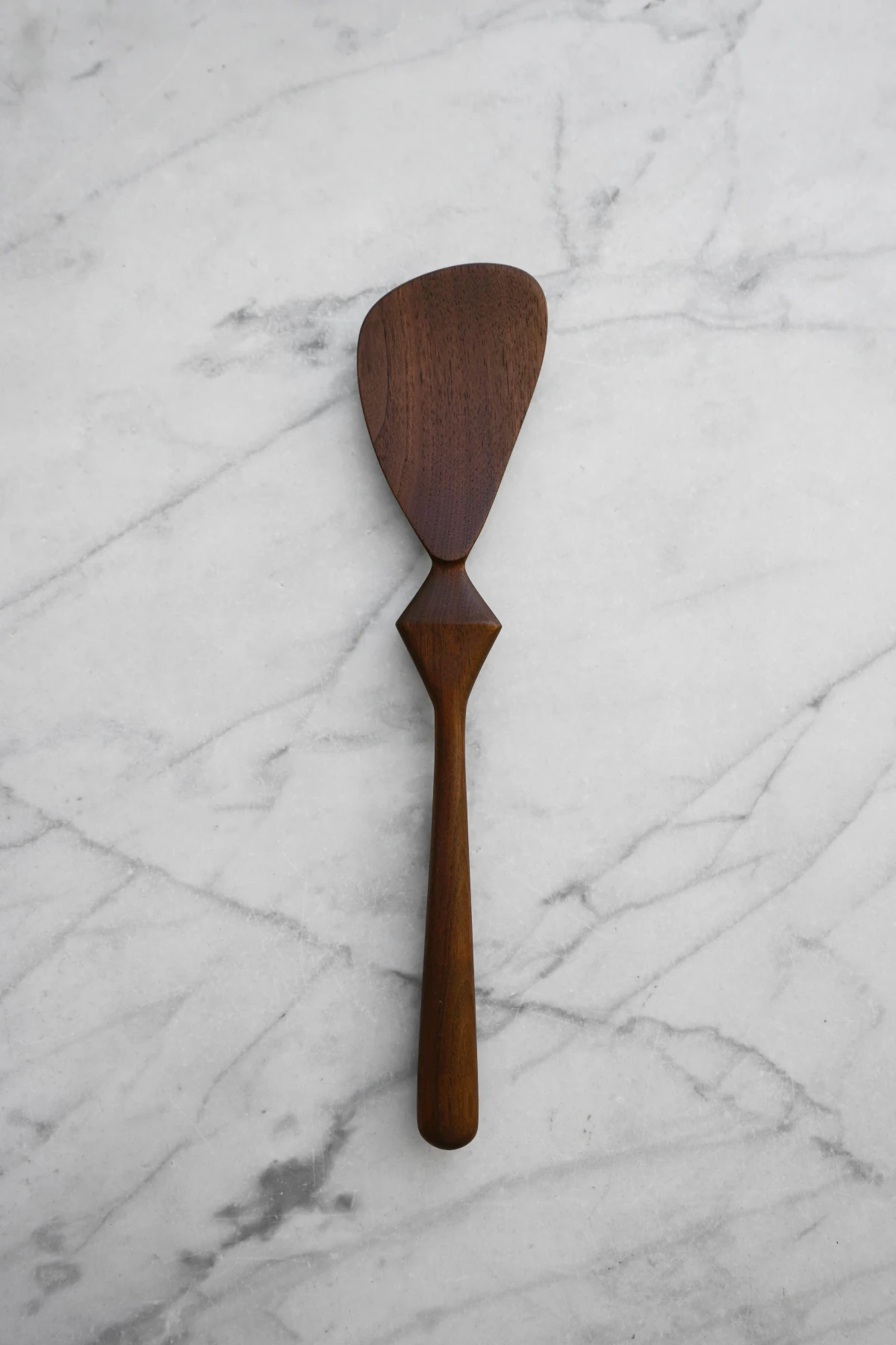 Modern Cooking Spatula - Diamond Handle - Walnut Wood by Four Leaf Wood Shop