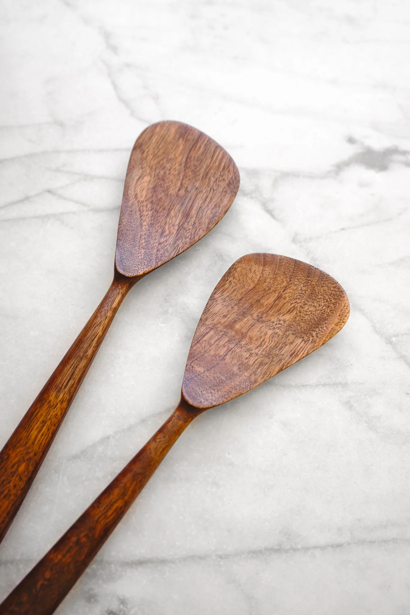 Modern Salad Set - Walnut, Cherry, or Maple Wood 2