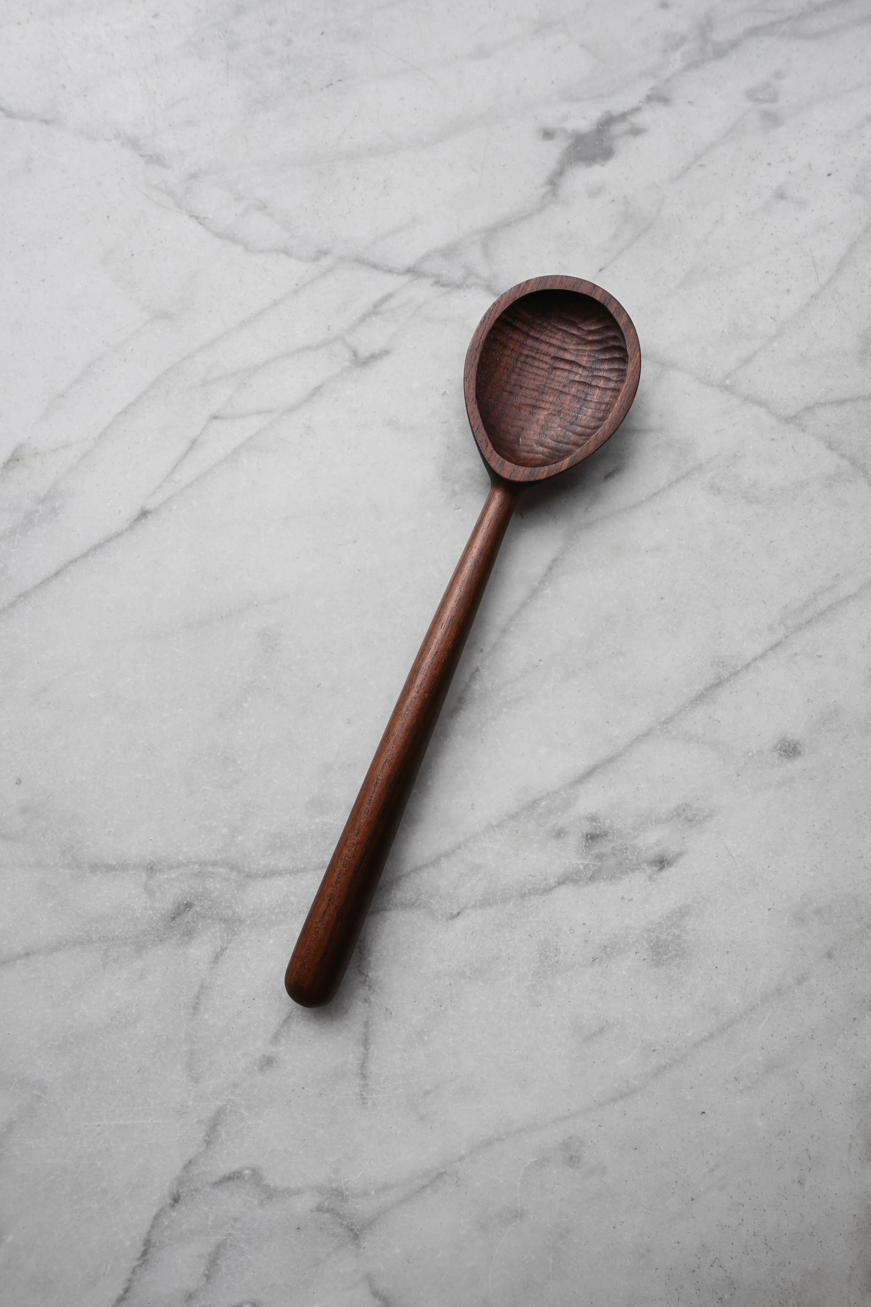 Oval Cooking Spoon - Walnut Wood 2