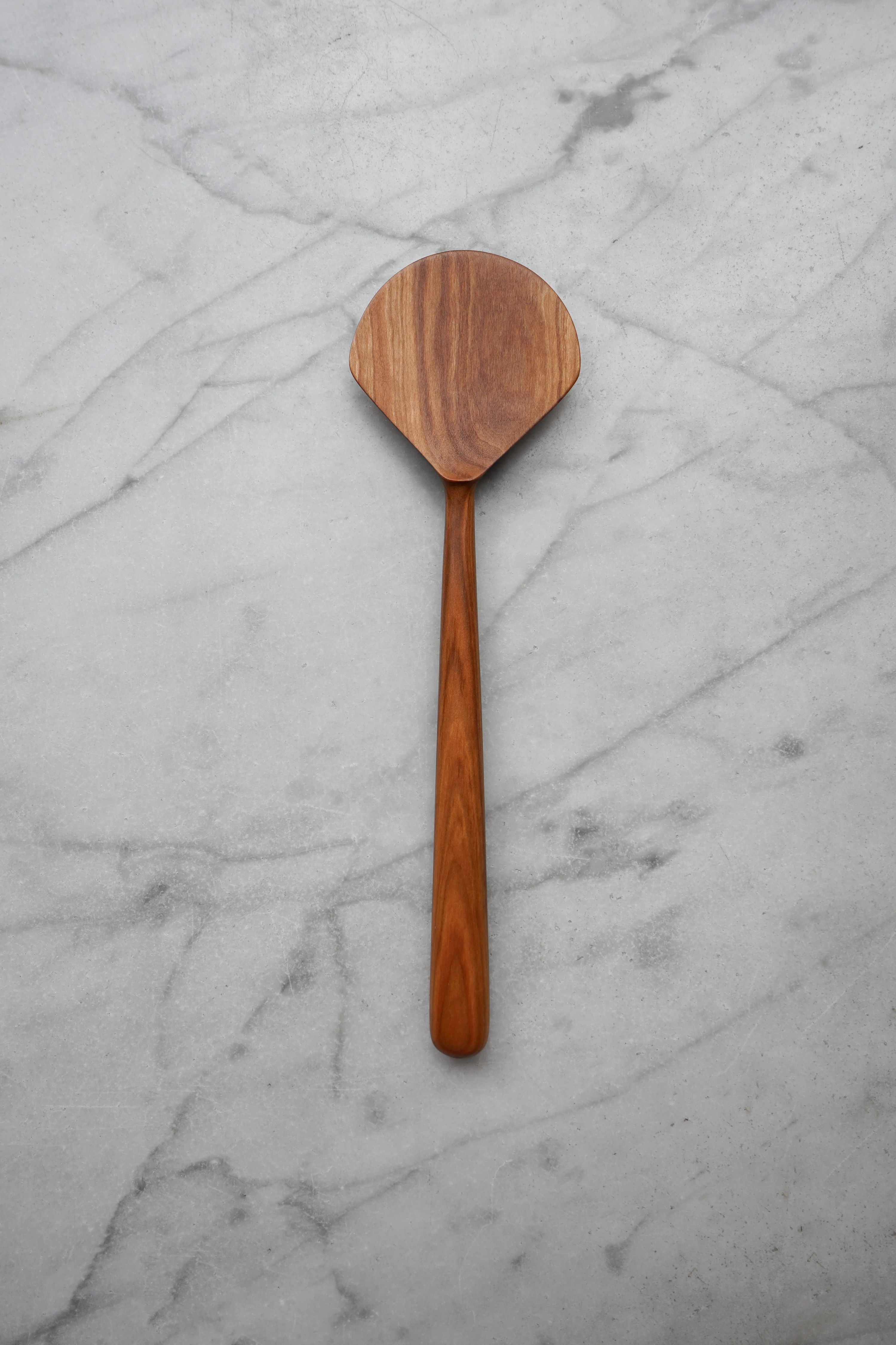 Shell Cooking Spatula - Cherry Wood by Four Leaf Wood Shop 