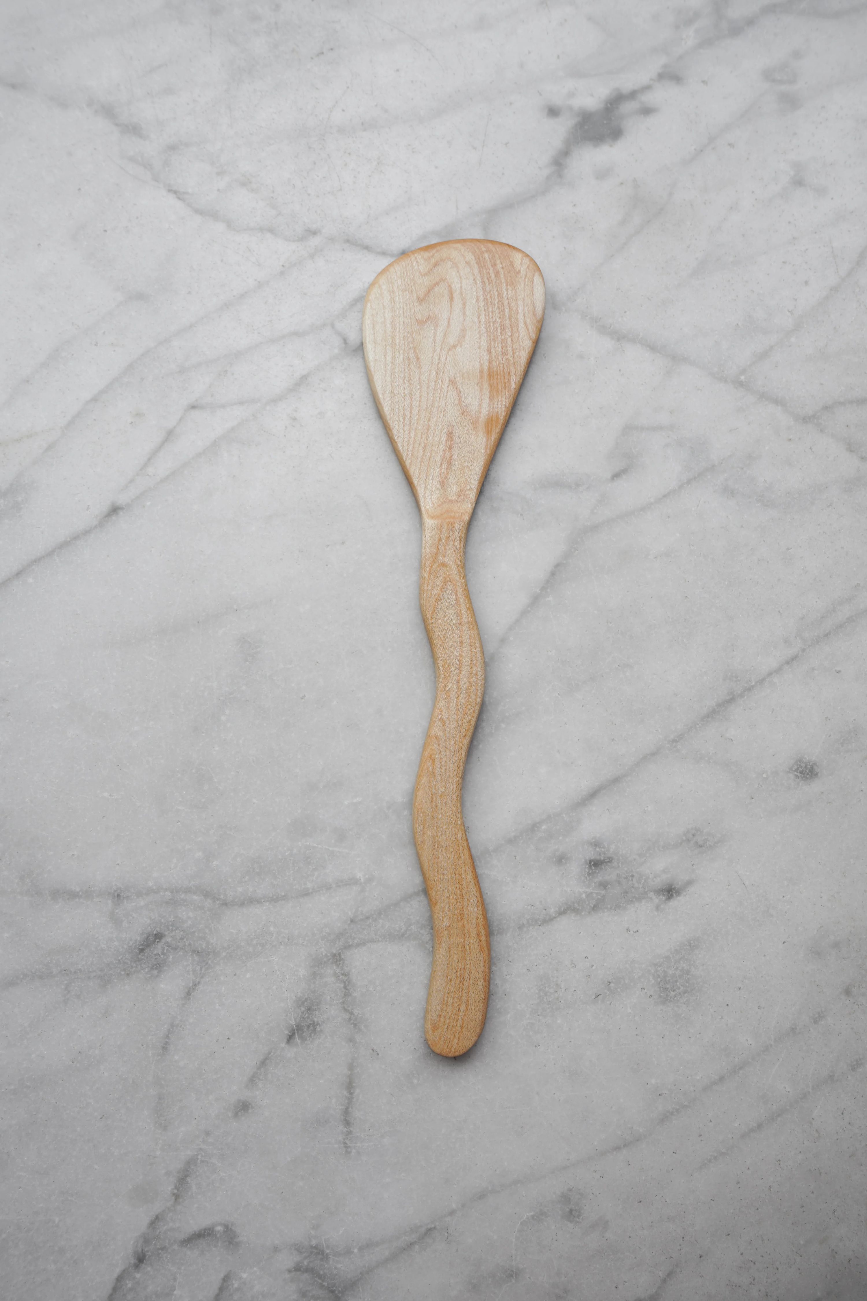 Flat Line - Squiggly Spatula - Walnut, Cherry, or Maple Wood 2