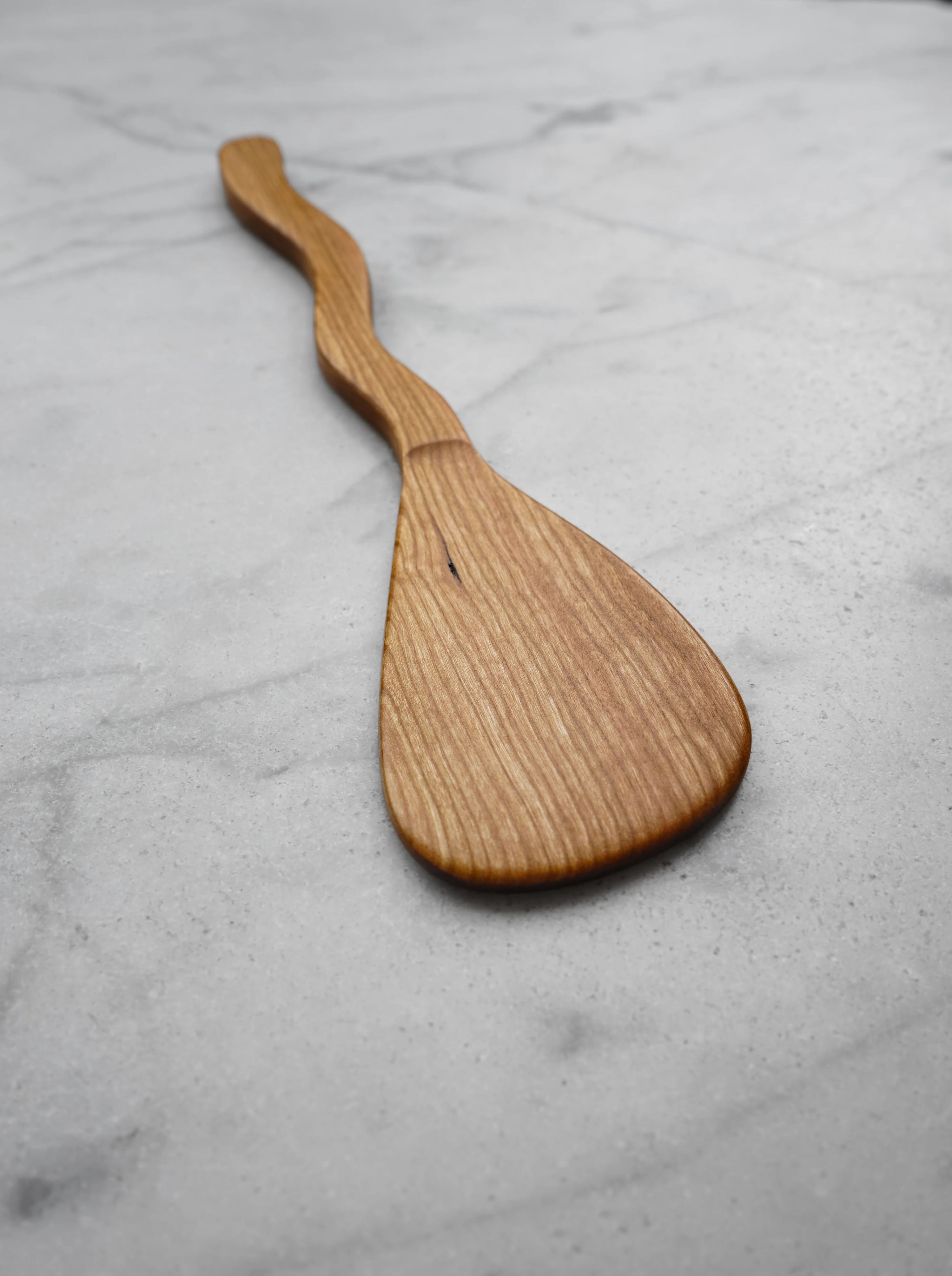 Flat Line - Squiggly Spatula - Walnut, Cherry, or Maple Wood 12