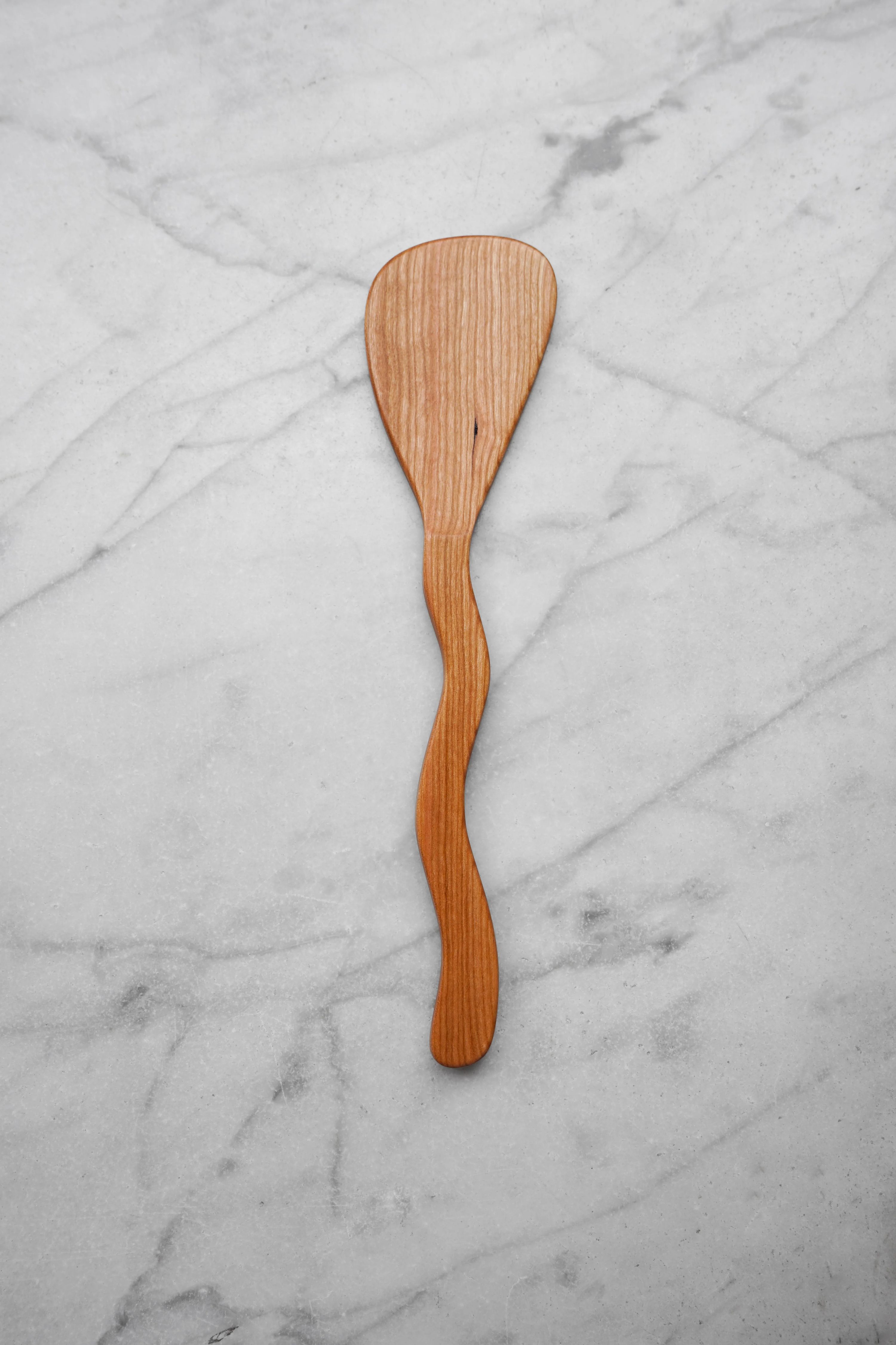 Flat Line - Squiggly Spatula - Walnut, Cherry, or Maple Wood 7