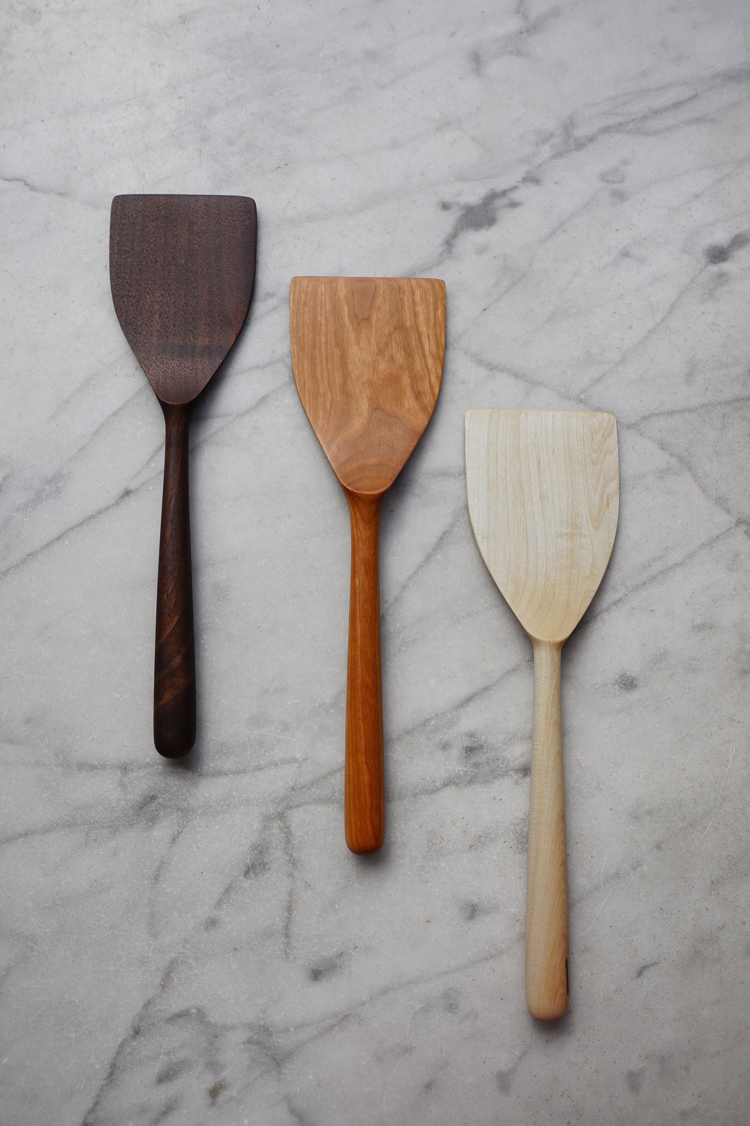 Wide Flipper Spatula - Walnut, Cherry, or Maple Wood by Four Leaf Wood Shop 