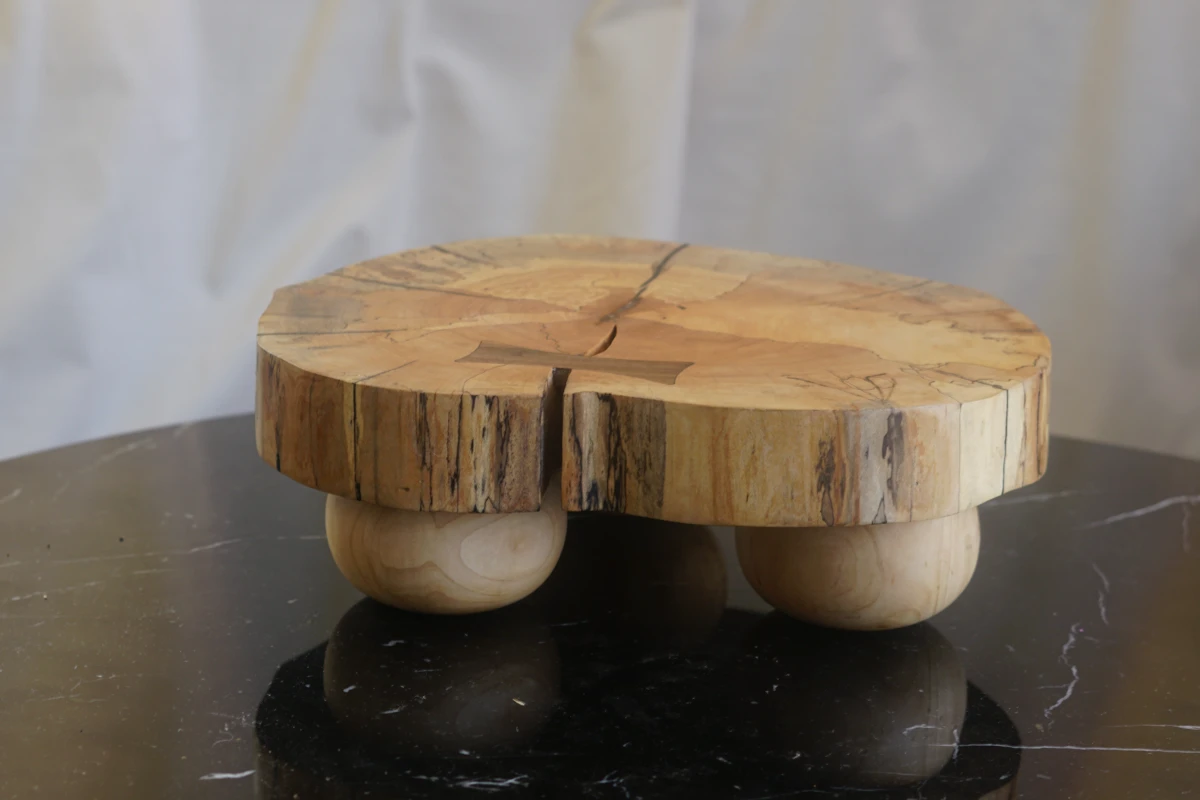 Spalted Maple Pedestal by Seven Cedars NY